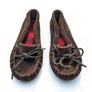 MINNETONKA kids suede leather moccasins slippers
